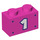 LEGO Rose foncé Brique 1 x 2 avec Number 1 avec tube inférieur (3004 / 94178)
