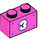 LEGO Rose foncé Brique 1 x 2 avec Number 3 avec tube inférieur (3004 / 94197)