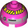 LEGO Dark Pink Brick 2 x 2 Round with Dome Top with QT-KT Droid Head (Safety Stud, Axle Holder) (3262)