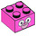 LEGO Dark Pink Brick 2 x 2 with Bear Face (3003 / 39036)