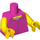 LEGO Dunkelpink Button Oben vest mit pockets und Herz necklace (973 / 88585)