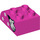 LEGO Dark Pink Duplo Brick 2 x 3 with Curved Top with spots and glove right (2302 / 43809)