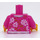 LEGO Donkerroze Meisje in Dark Roze Patterned Shirt Minifiguur Torso (973 / 76382)