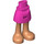 LEGO Dark Pink Hip with Basic Curved Skirt with Bare Feet with Thick Hinge (35614)