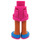 LEGO Dark Pink Hip with Rolled Up Shorts with Blue Shoes with Purple Soles with Thick Hinge (35556 / 35557)