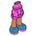 LEGO Dunkelpink Hüfte mit Rolled Oben Shorts mit Blau Shoes mit Purple Soles mit dickem Scharnier (35557)