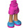 LEGO Dunkelpink Hüfte mit Rolled Oben Shorts mit Blau Shoes mit Purple Soles mit dickem Scharnier (35557)