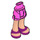 LEGO Dark Pink Hip with Rolled Up Shorts with Pink Sandals with Thick Hinge (11403 / 35557)