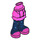 LEGO Dunkelpink Hüfte mit Kurz Doppelt Layered Skirt mit Dark Blau Tights und Pink Shoes (35629 / 92818)