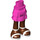 LEGO Dunkelpink Hüfte mit Kurz Doppelt Layered Skirt mit Weiß Sandals (35624 / 92818)