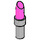 LEGO Donkerroze Lipstick met Medium Stone Grijs Handvat (25866 / 93094)
