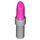 LEGO Dunkelpink Lipstick mit Medium Stone Grau Griff (25866 / 93094)