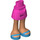 LEGO Dark Pink Minidoll Hip with Curved Skirt with Dark Azure Sandals (Thick Hinge) (35634)