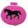 LEGO Dark Pink Oval Case with Handle with Horse Sticker (6203)