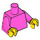 LEGO Dark Pink Plain Minifig Torso with Dark Pink Arms and Yellow Hands (73403 / 76382)