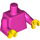 LEGO Dunkles Pink Einfach Minifigur Torso mit Dark Rosa Arme und Gelb Hände (73403 / 76382)