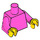 LEGO Dark Pink Plain Minifig Torso with Dark Pink Arms and Yellow Hands (973 / 76382)