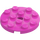 LEGO Dark Pink Plate 4 x 4 Round with Hole and Snapstud (60474)