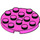 LEGO Dark Pink Plate 4 x 4 Round with Hole and Snapstud (60474)