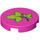 LEGO Dark Pink Tile 2 x 2 Round with Tree leaves with Bottom Stud Holder (14769 / 29624)