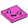 LEGO Donkerroze Tegel 2 x 2 met Smiling Gezicht met Tears en Klein Tongue met groef (3068 / 44355)