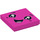 LEGO Dark Pink Tile 2 x 2 with Smiling Face with Tears and Small Tongue with Groove (3068 / 44355)