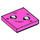 LEGO Dark Pink Tile 2 x 2 with Smiling Face with Tears with Groove (3068 / 57433)