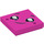LEGO Dark Pink Tile 2 x 2 with Smiling Face with Tears with Groove (3068 / 57433)