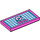 LEGO Dark Pink Tile 2 x 4 with &quot;Olivia&quot; and Donut on Checkered Carpet (55599 / 87079)