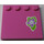 LEGO Dark Pink Tile 4 x 4 with Studs on Edge with Lavender Flower and Leaves Sticker (6179)