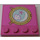 LEGO Dark Pink Tile 4 x 4 with Studs on Edge with Starfish and Clam in Porthole Sticker (6179)