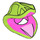LEGO Dunkelpink Venus Fly Trap Kopfbedeckung mit Lime Blätter und Pink Tongue (20611 / 21692)