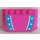 LEGO Dark Pink Wedge 4 x 6 Curved with Blue Stripes and White Stars Sticker (52031)