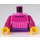 LEGO Dunkelpink Frau mit Magenta und Dark Lila Pullover Minifigur Torso (973 / 76382)