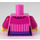 LEGO Mørk rosa Kvinne med Magenta og Dark Lilla Genser Minifigur Overkropp (973 / 76382)