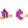 LEGO Donkerroze Woman met Pink Vest Minifig Torso (973 / 76382)