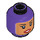 LEGO Dunkles Violett Batgirl mit Umhang mit Smile Minifigur Kopf (Vertiefte feste Noppen) (3626 / 29423)