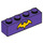 LEGO Dunkelviolett Backstein 1 x 4 mit Gelb Fledermaus (3010 / 33596)
