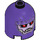 LEGO Dark Purple Brick 2 x 2 x 1.7 Round Cylinder with Dome Top with &#039;Sentinel&#039; Face, Red Eyes (18044 / 30151)