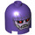 LEGO Dark Purple Brick 2 x 2 x 1.7 Round Cylinder with Dome Top with &#039;Sentinel&#039; Face, Red Eyes (Safety Stud) (18044 / 30151)