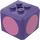 LEGO Violet foncé Brique 3 x 3 x 2 Cube avec 2 x 2 Goujons sur Haut avec Dark Pink Circles (66855 / 76907)