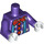 LEGO Violet Foncé Clown Torse avec Aqua suspenders, Rouge Boutons, et oversized Rouge bowtie (973 / 88585)