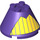 LEGO Donkerpaars Kegel 4 x 4 x 2 met Geel Strepen in een triangle met asgat (3943 / 88128)