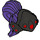 LEGO Violet foncé Cheveux Pulled Retour avec Queue de cheval avec Headpiece avec rouge Circles (47031)