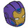 LEGO Dark Purple Helmet with Smooth Front with Gold Faceplate and Blue Highlights (28631 / 66636)