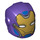 LEGO Morado oscuro Casco con Liso Frontal con Gold Faceplate y Azul Highlights (28631 / 66636)