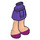 LEGO Dark Purple Hip with Basic Curved Skirt with Magenta Shoes with Thick Hinge (23896 / 35614)