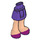 LEGO Donkerpaars Heup met Basic Gebogen Skirt met Magenta Shoes met dik scharnier (23896 / 35614)