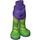 LEGO Violet foncé Hanche avec Pants avec Green Boots et Lime Chevrons (16985 / 92821)