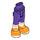 LEGO Dunkelviolett Hüfte mit Pants mit Orange shoes (2277)